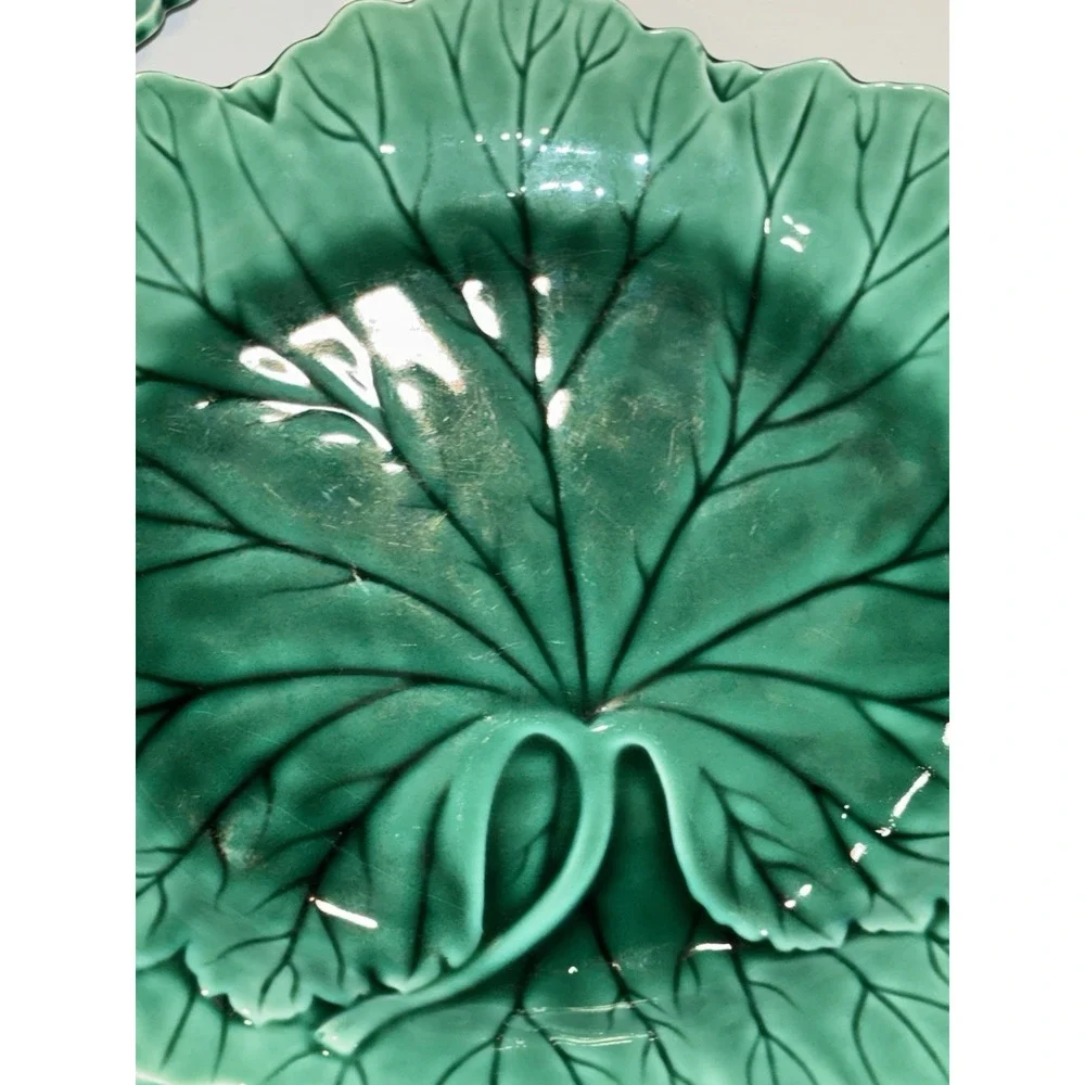 Vtg WEDGWOOD Majolica Etruria & Barlaston Cabbage Leaf 8